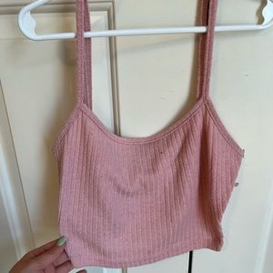 Pink cropped tank top